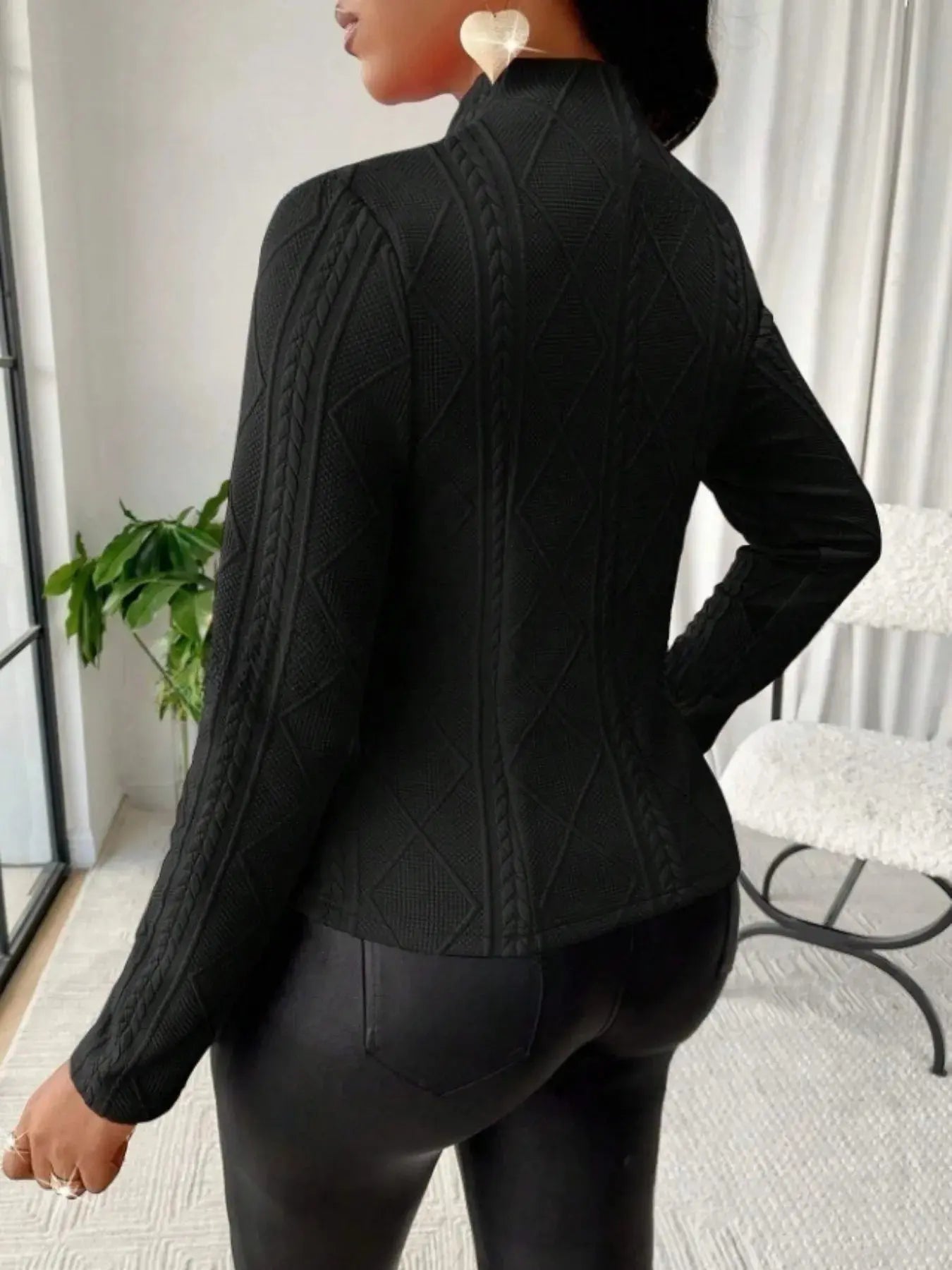 Textured Long Sleeve Jacket for Effortless Style and Comfort - Redemption By Ashley North