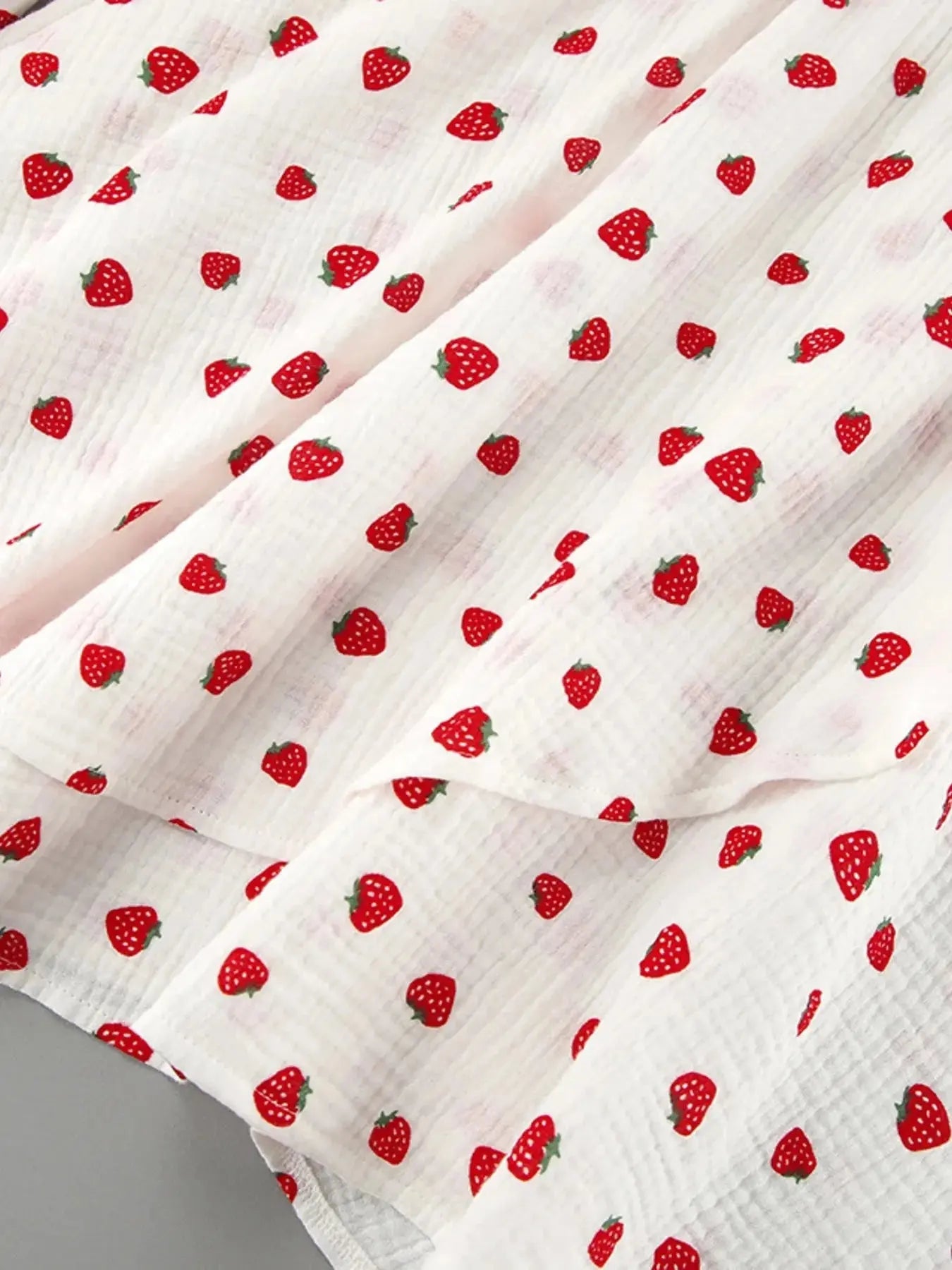 Strawberry Print Mini Dress with Long Sleeves for Effortless Style - Redemption By Ashley North