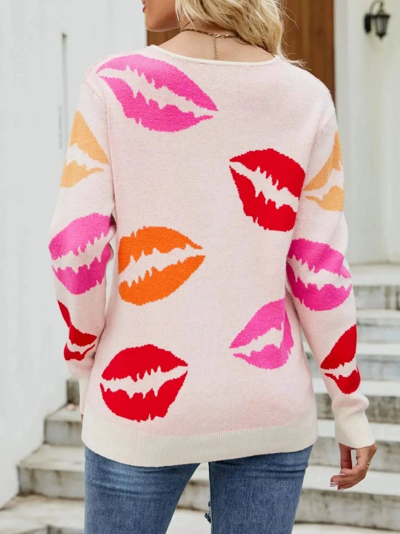 Colorful V Neck Sweater for Stylish Comfort.