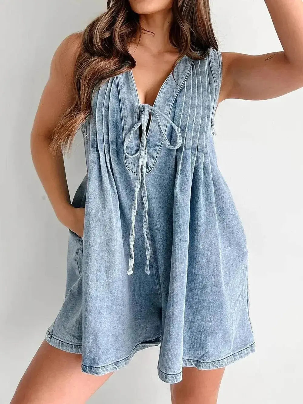 Tied Romper with Pockets - Stylish and Convenient Summer Wear - Redemption By Ashley North