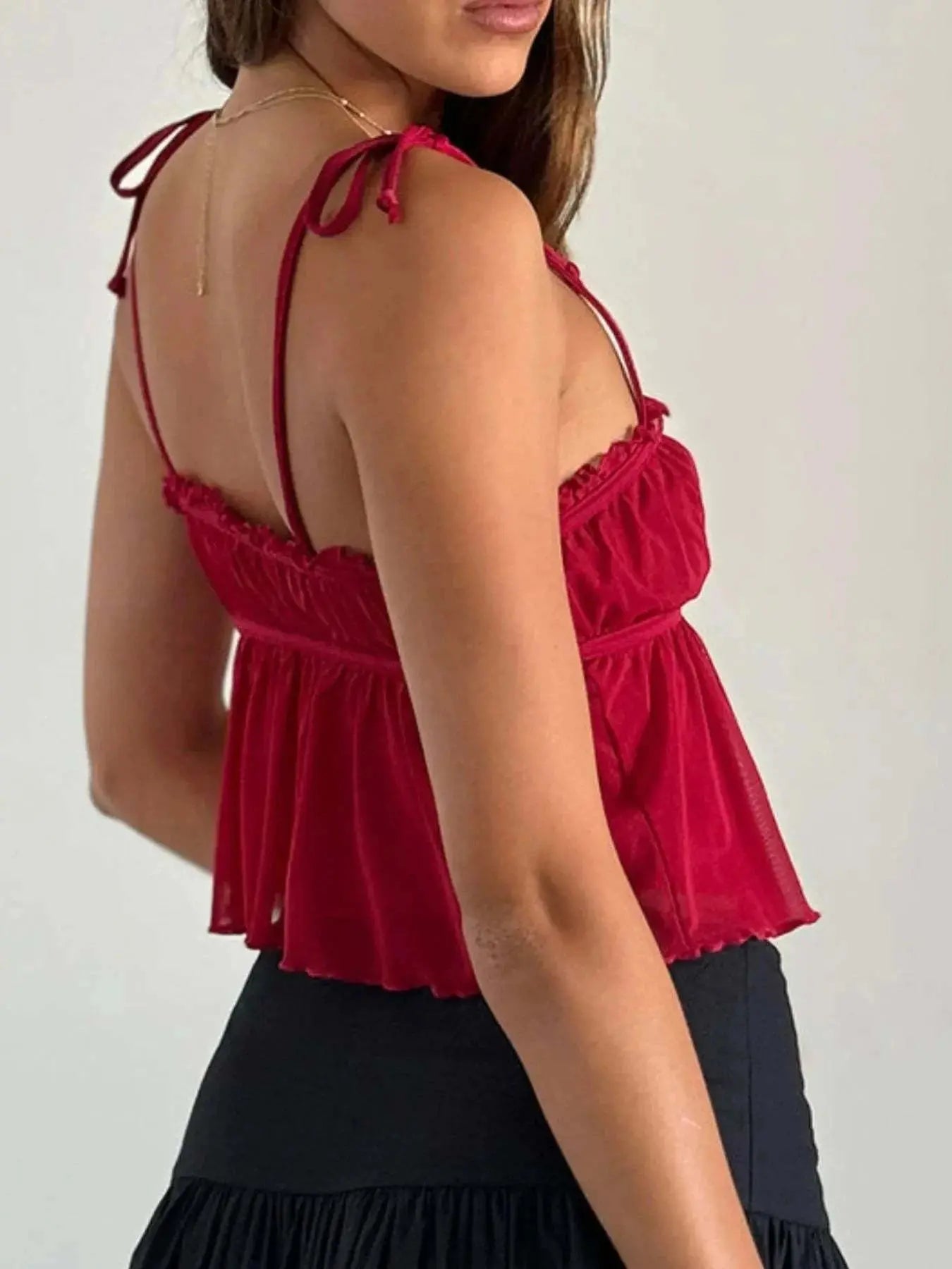 Contrast Trim Cami with Tie Straps - Redemption By Ashley North