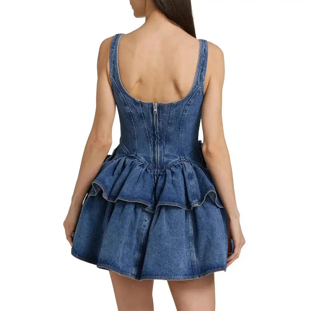 Flower Slimming A-Line Dress Double Layer Short Skirt for Women - Redemption By Ashley North