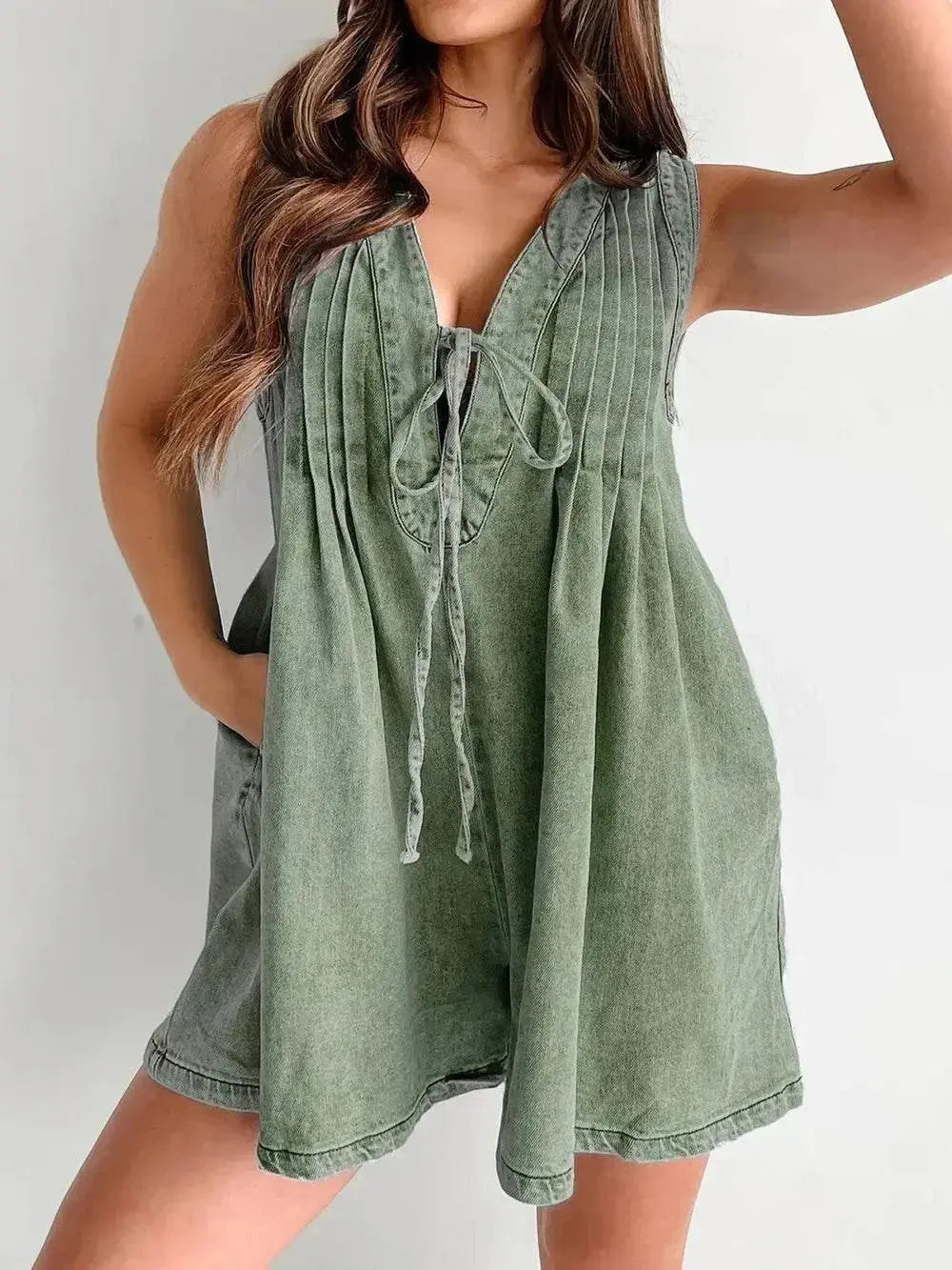 Tied Romper with Pockets - Stylish and Convenient Summer Wear - Redemption By Ashley North