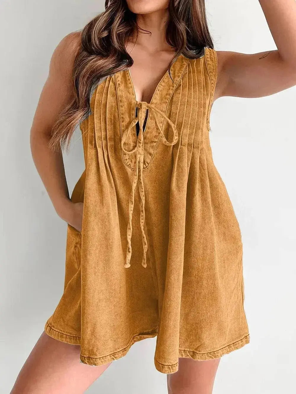 Tied Romper with Pockets - Stylish and Convenient Summer Wear - Redemption By Ashley North