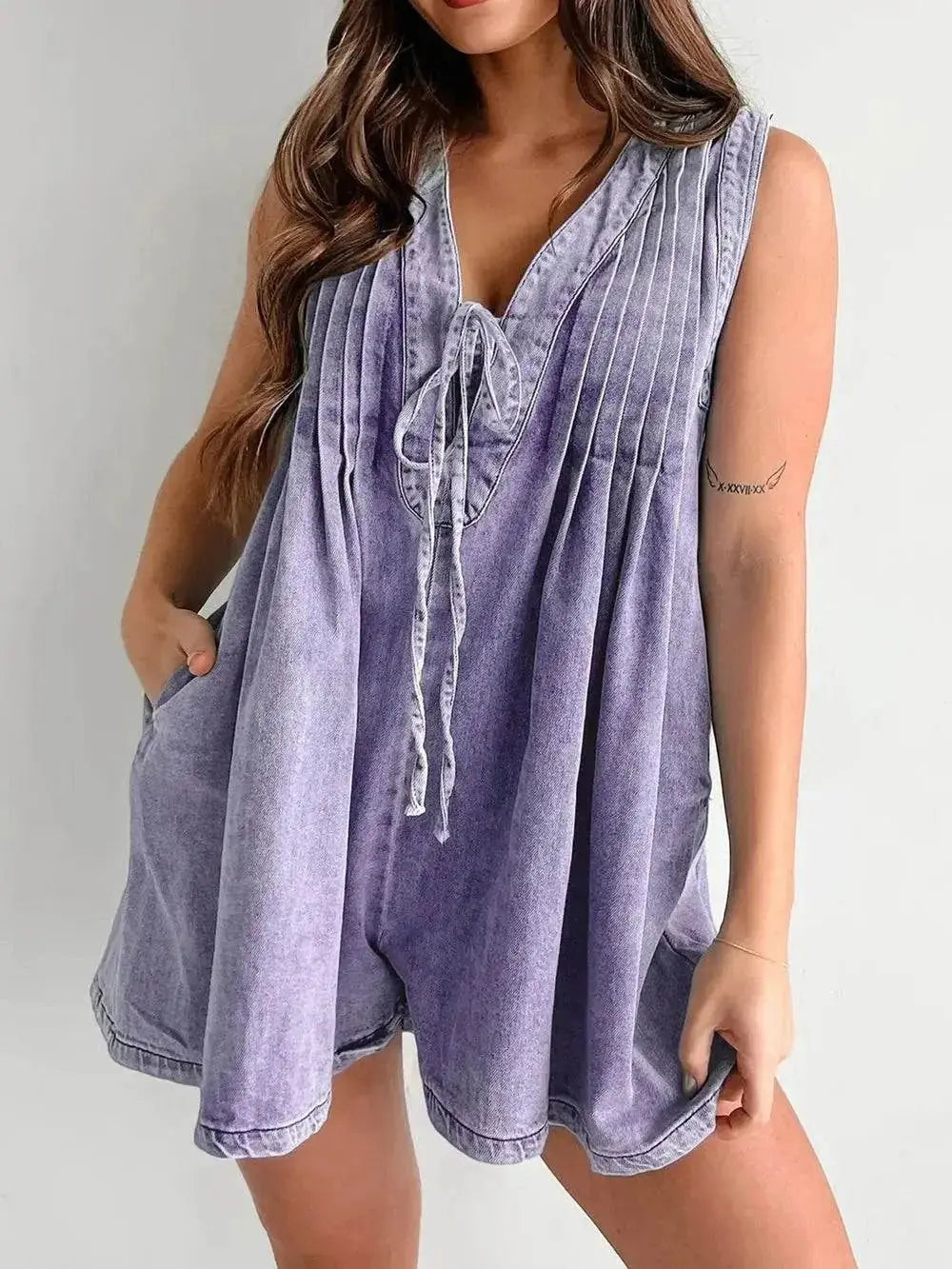 Tied Romper with Pockets - Stylish and Convenient Summer Wear - Redemption By Ashley North