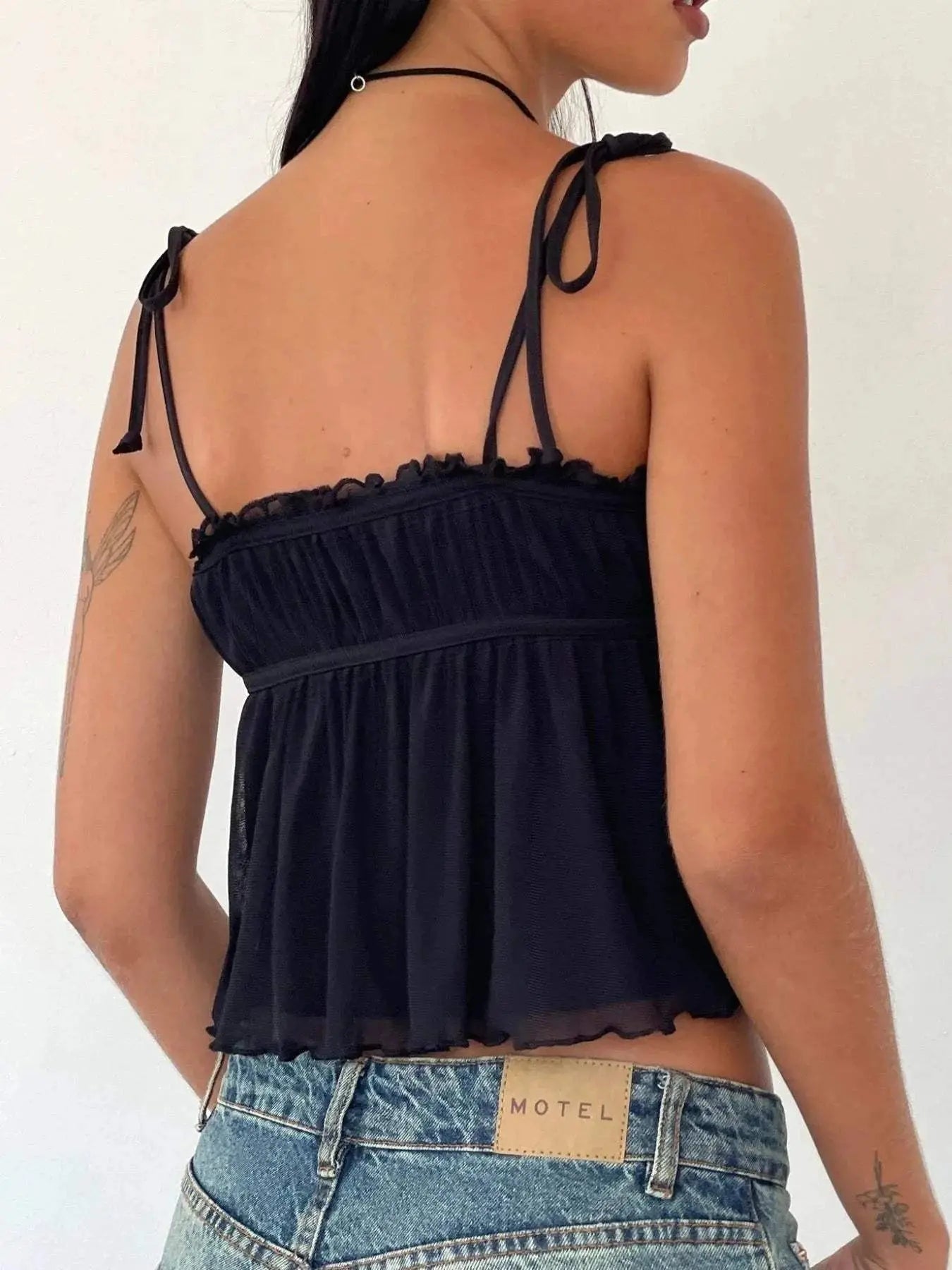 Contrast Trim Cami with Tie Straps - Redemption By Ashley North