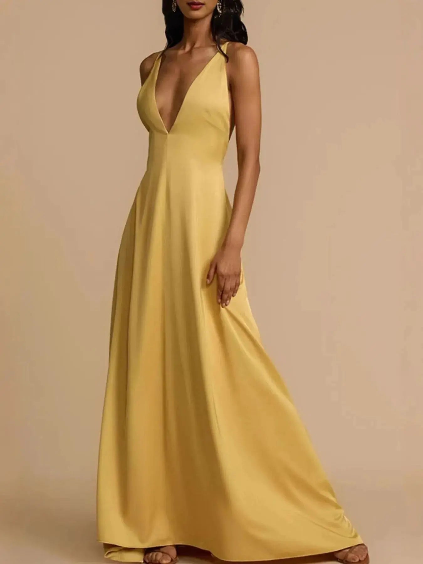 Deep V-Neck Maxi Dress.