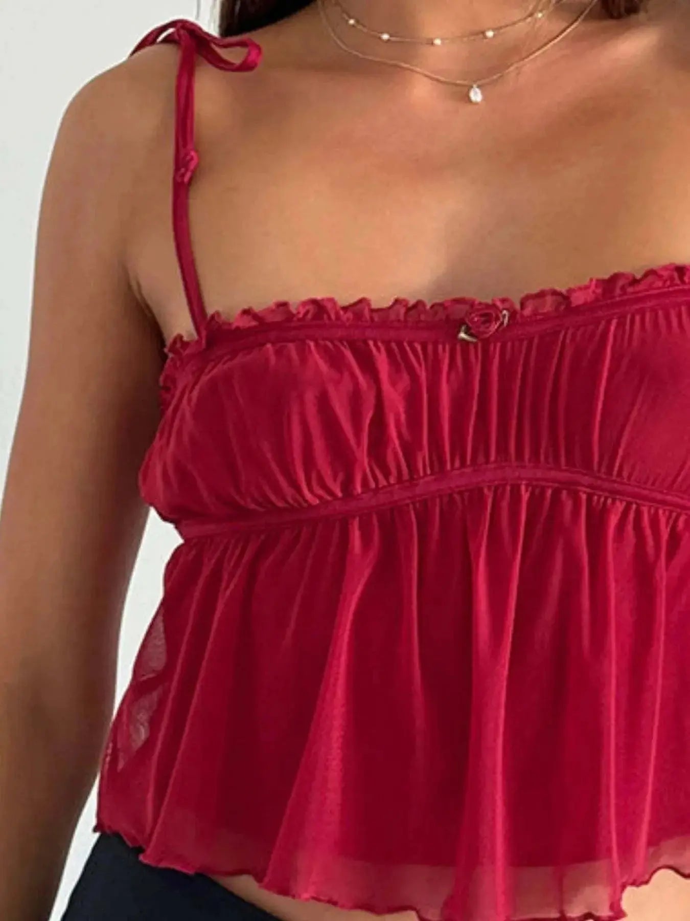 Contrast Trim Cami with Tie Straps - Redemption By Ashley North