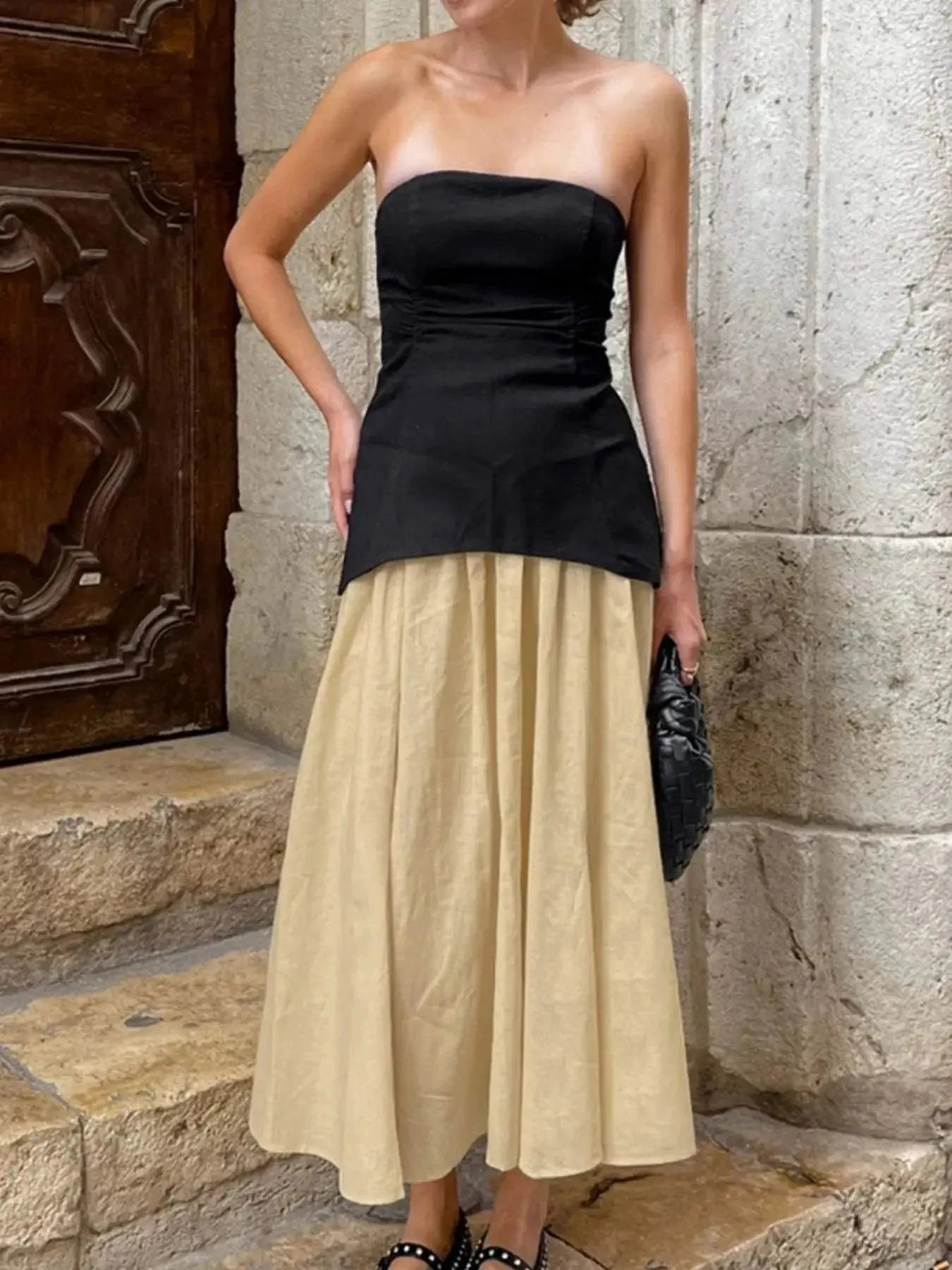 Back Zipper Tube Top Set with Midi Skirt for Stylish Outfits - Redemption By Ashley North