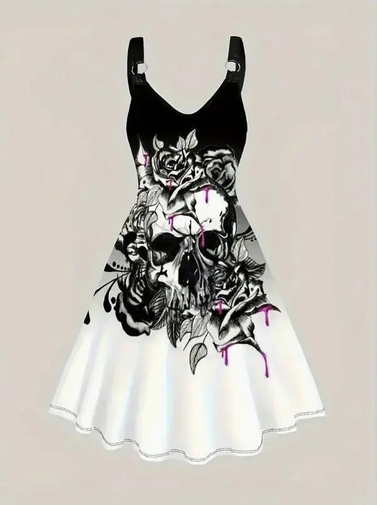 Asymmetrical V-neck Rhinestone Dress with Short Sleeves and Elegant Hem - Redemption By Ashley North