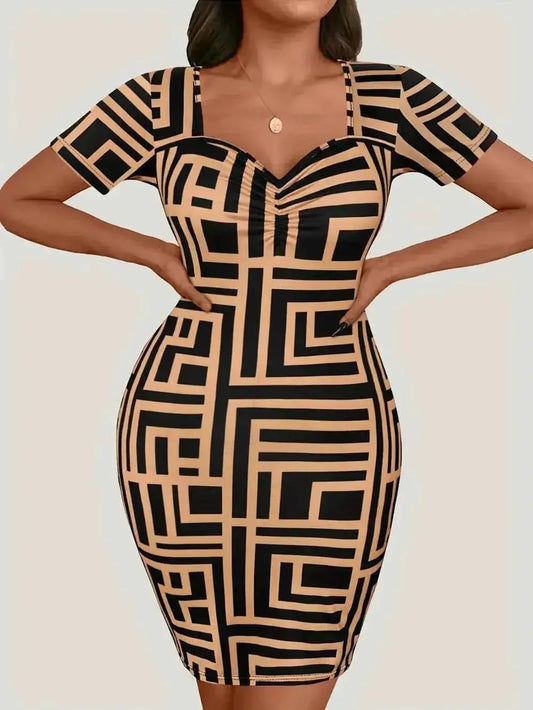 Plus Size Sweetheart Mini Dress with Short Sleeves for Effortless Style - Redemption By Ashley North