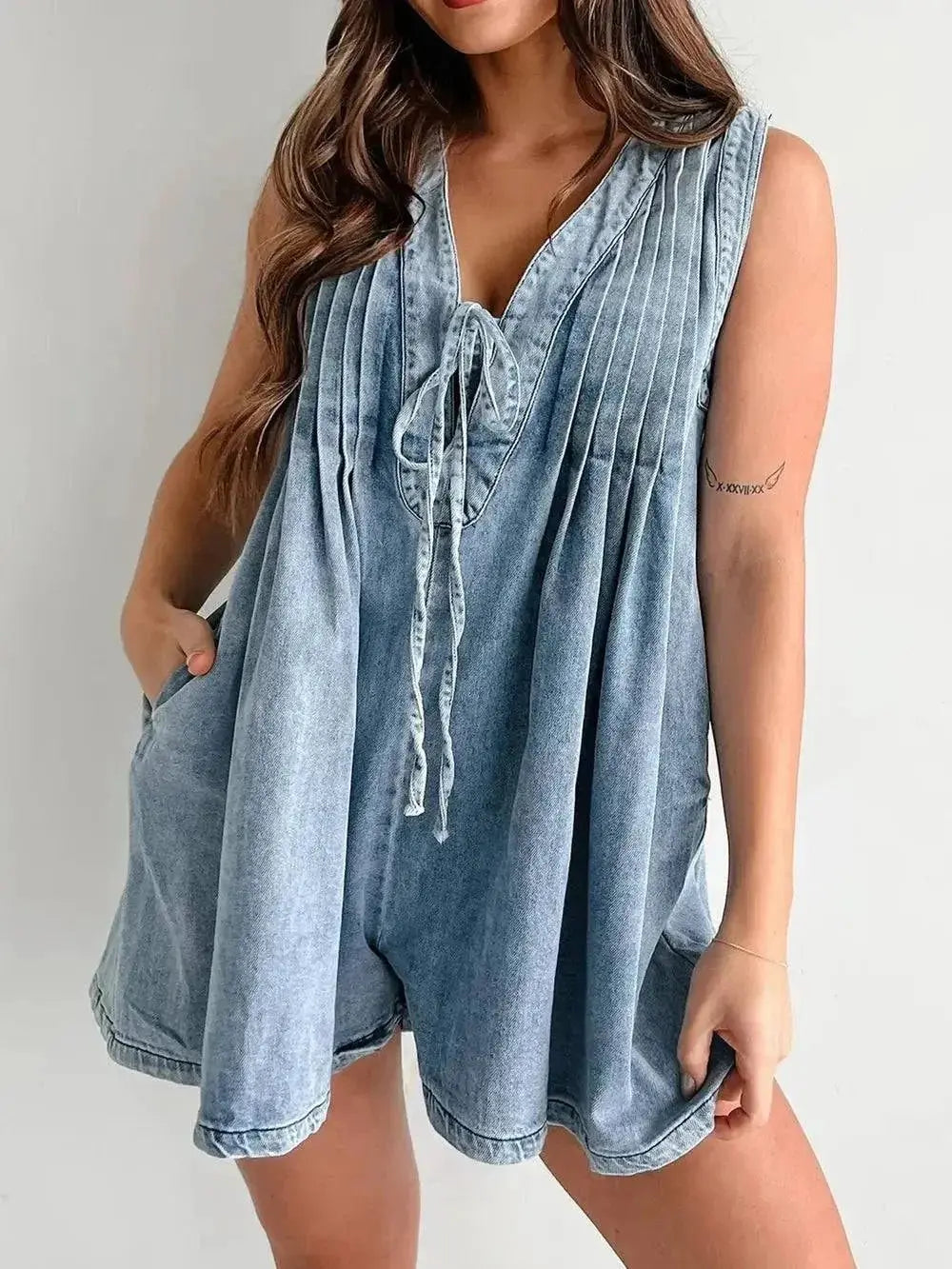 Tied Romper with Pockets - Stylish and Convenient Summer Wear - Redemption By Ashley North