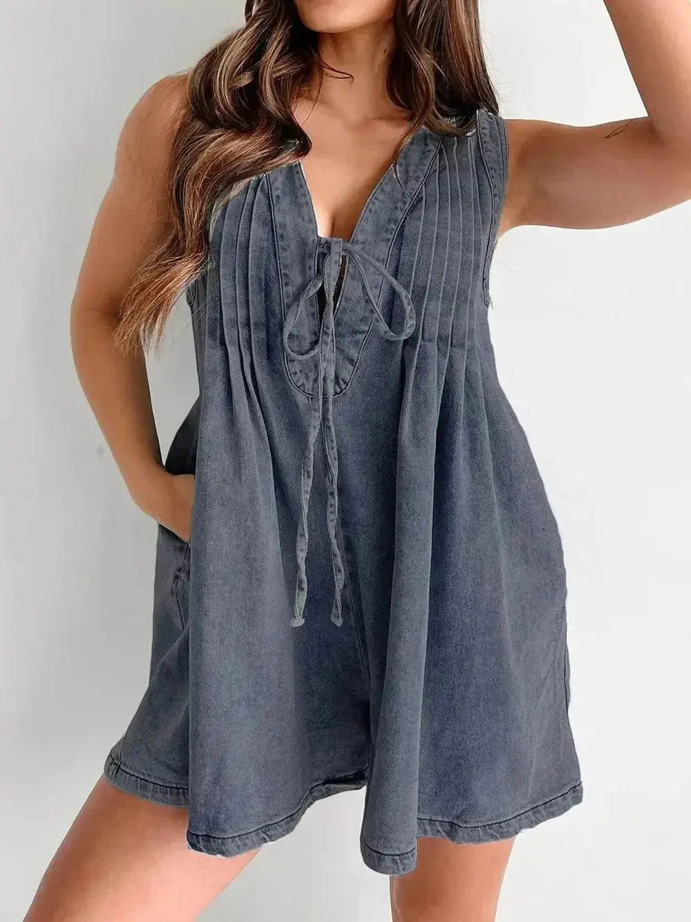 Tied Romper with Pockets - Stylish and Convenient Summer Wear - Redemption By Ashley North