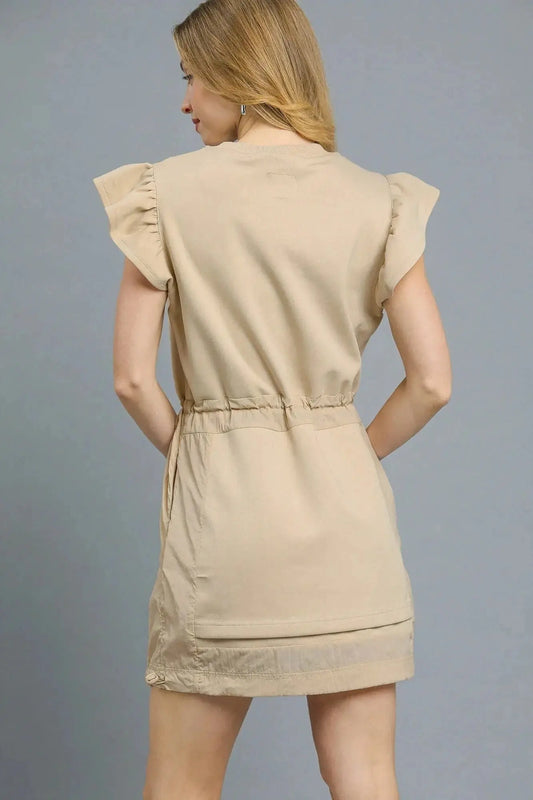 Umgee Ruffle Sleeve Mini Dress - Luxeknit Drawstring Mini Dress - Redemption By Ashley North